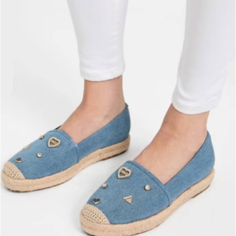 Guess Blue and Tan Espadrilles size 6.5
